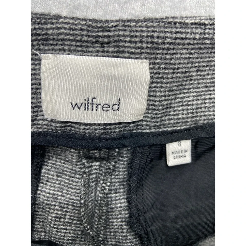 Wilfred Pants Womens Medium 8 Gray Cashmere‎ Blend Belted Hight Waist Trousers